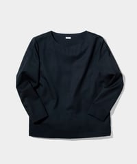 Dhal / 2/72 Wool Gaba Crew Shirt  BLACK