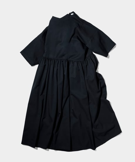 Dhal / 2/72 Wool Gaba Gather Onepiece  BLACK