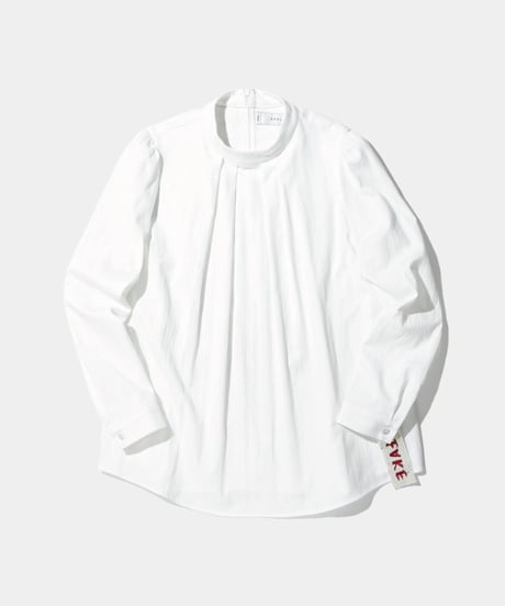 Dobby Lace stripe / Tuck Stand Blouse