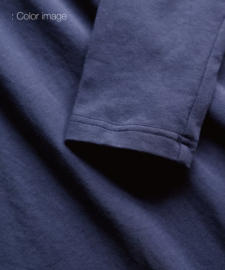 10/5UP Organic Cotton Super Fine Jersey with Spandex U neck Long Sleeve Tee smokeblue