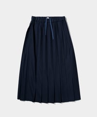 Dhal / 2/72 Wool GABA Pleated Skirt NAVY
