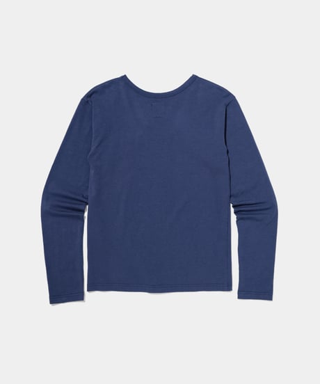 10/5UP Organic Cotton Super Fine Jersey with Spandex U neck Long Sleeve Tee smokeblue