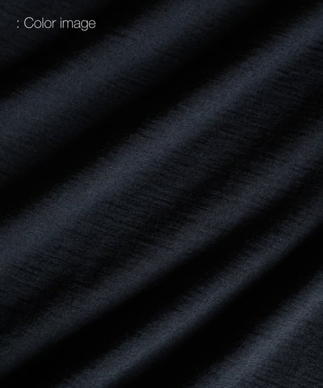 Super 120's Hard Twist TOP Wool Jersey / Loose Neck Long Sleeve Tee Black