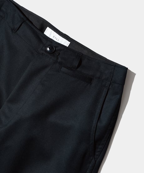 Dhal /  2/72 Wool Gaba Chino Pants  BLACK