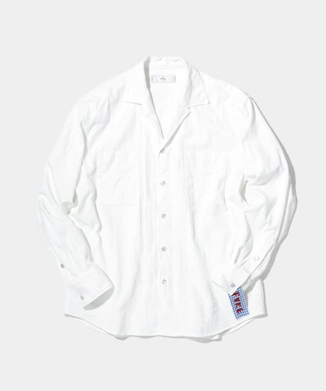 Dobby Lace stripe / Open collar Western shirts