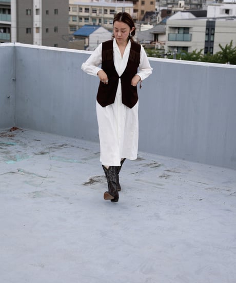Dobby Lace stripe / Open collar shirts onepiece