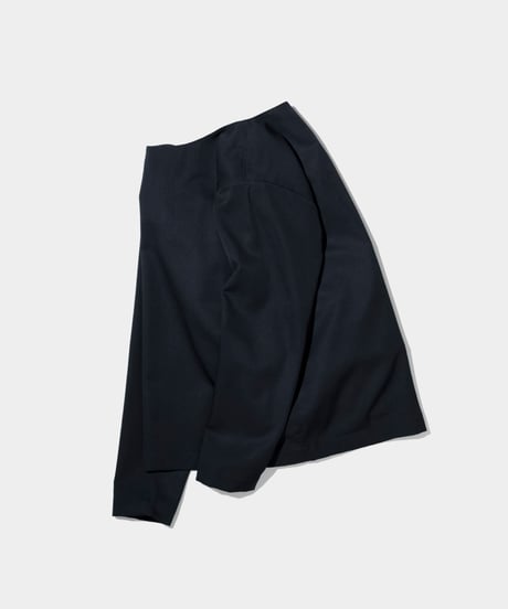 Dhal / 2/72 Wool Gaba Crew Shirt  BLACK