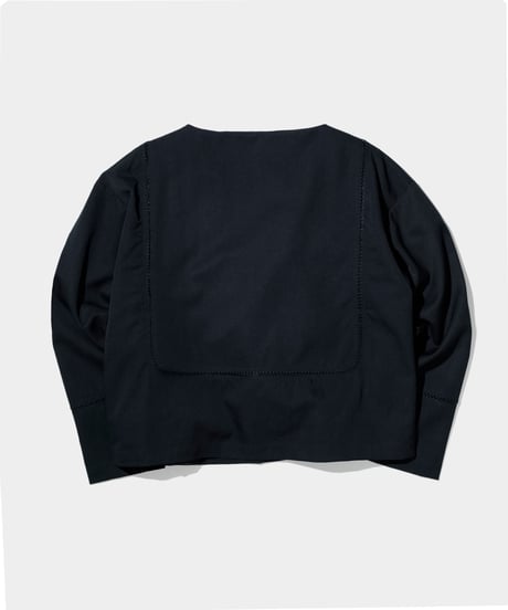 Dhal / 2/72 Wool Gaba Crew Shirt Pico BLACK