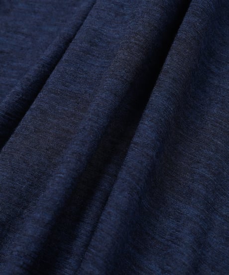 1027 Super 120's TOP Wool Jersey / Flap Shirt Navy