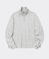 Shetland Cotton Heather / Knit Zip Pullover Gray