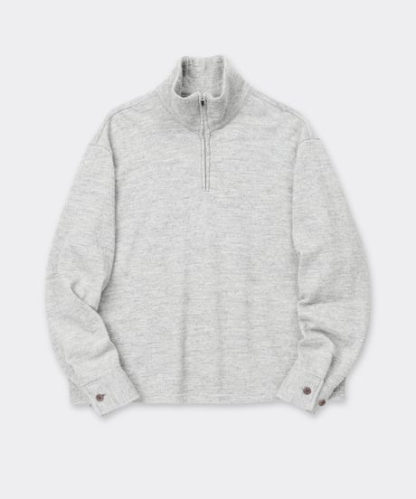 Shetland Cotton Heather / Knit Zip Pullover Gray
