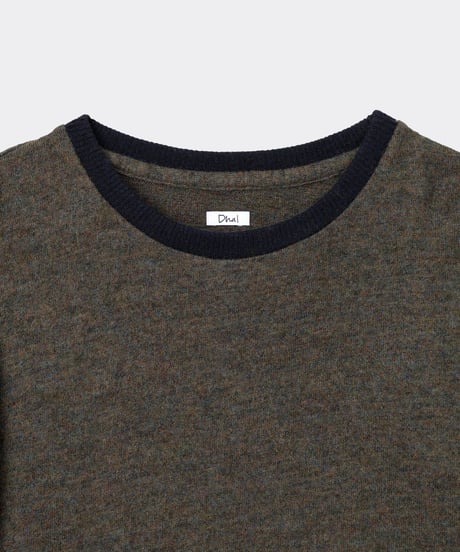 Shetland Cotton Heather / Knit Long Sleeve Crew Khaki