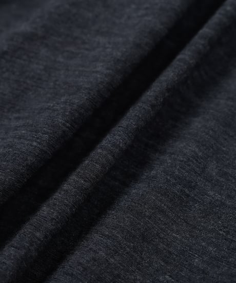 1027 Super 120's TOP Wool Jersey / Flap Shirt Charcoal