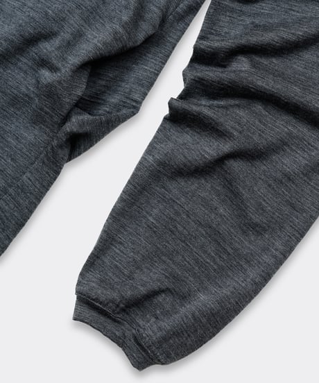 Super 120's Hard Twist TOP Wool Jersey / V Neck Long Sleeve Tee Charcoal