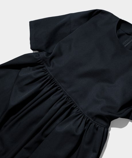 Dhal / 2/72 Wool Gaba Gather Onepiece  BLACK
