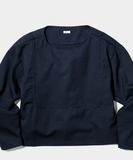 Dhal / 2/72 Wool Gaba Crew Shirt Pico NAVY