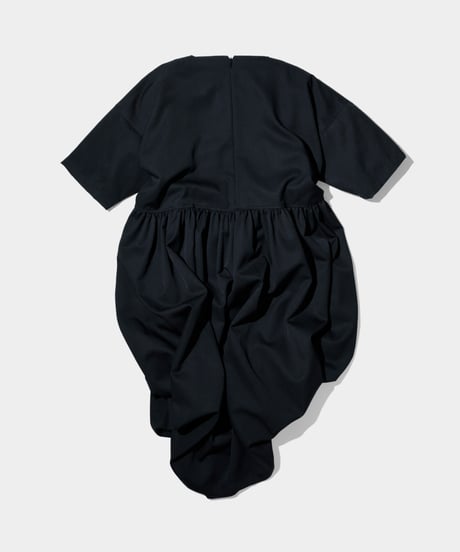 Dhal / 2/72 Wool Gaba Gather Onepiece  BLACK