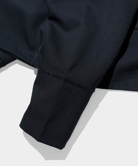 Dhal / 2/72 Wool Gaba Crew Shirt Pico BLACK