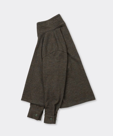 Shetland Cotton Heather / Knit Zip Pullover Khaki