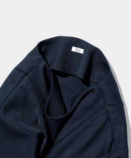 Dhal / 2/72 Wool Gaba Crew Shirt Pico NAVY