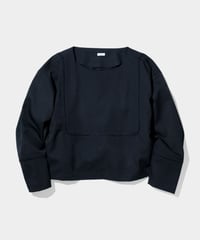 Dhal / 2/72 Wool Gaba Crew Shirt Pico BLACK
