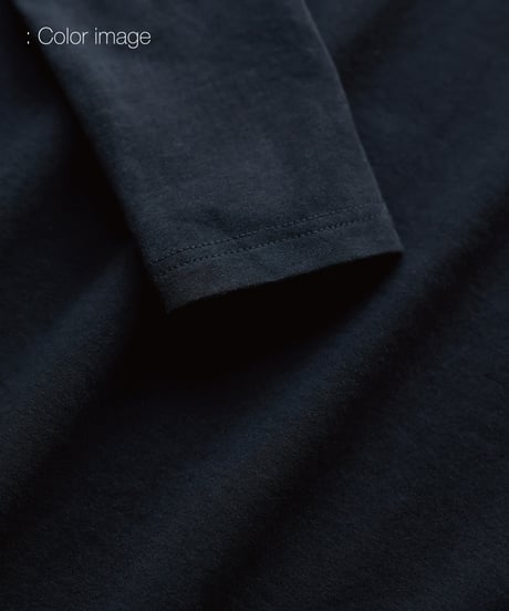 Organic Cotton Super FineJersey with Spandex U neck Long Sleeve Tee　Black