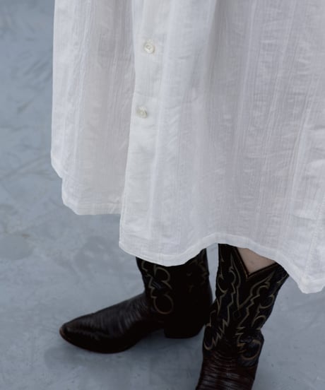 Dobby Lace stripe / Open collar shirts onepiece