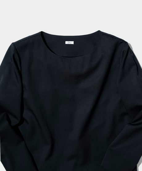 Dhal / 2/72 Wool Gaba Crew Shirt  BLACK
