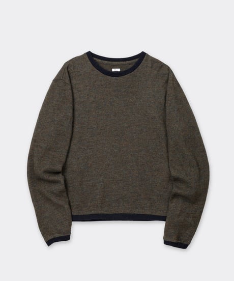 Shetland Cotton Heather / Knit Long Sleeve Crew Khaki
