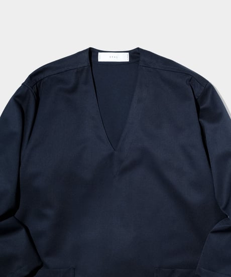 2/72 Wool Gaba V neck Onepiece  NAVY