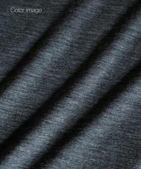 Super 120's Hard Twist TOP Wool Jersey / V Neck Long Sleeve Tee Charcoal