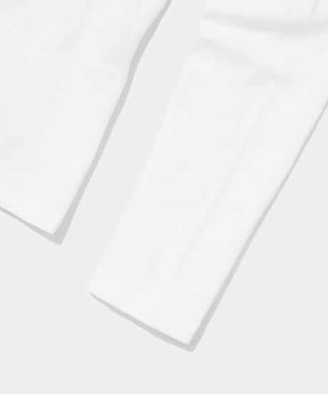 Organic Cotton Super FineJersey with Spandex U neck Long Sleeve Tee　White