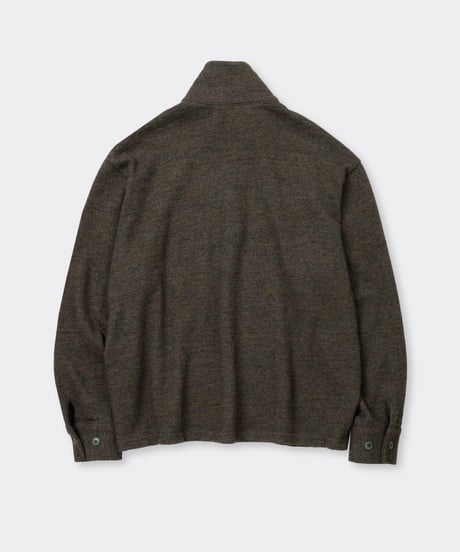 Shetland Cotton Heather / Knit Zip Pullover Khaki