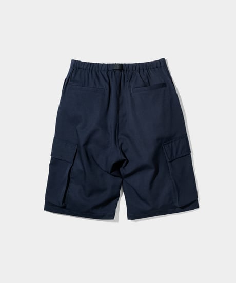 Dhal / 2/72 Wool Gaba Cargo Easy Shorts  NAVY