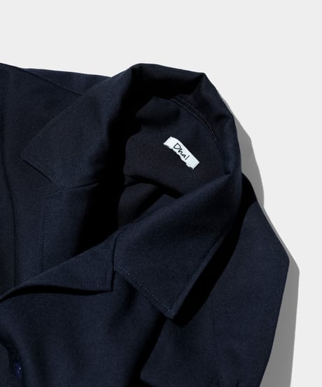 Dhal / 2/72 Wool Gaba Open Collar Shirt NAVY