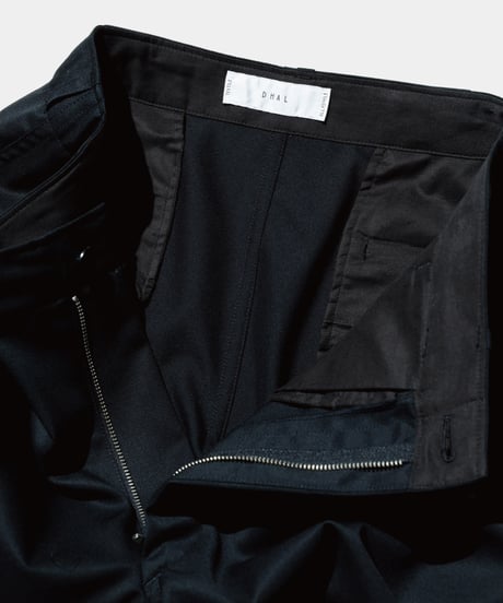 Dhal /  2/72 Wool Gaba Chino Pants  BLACK