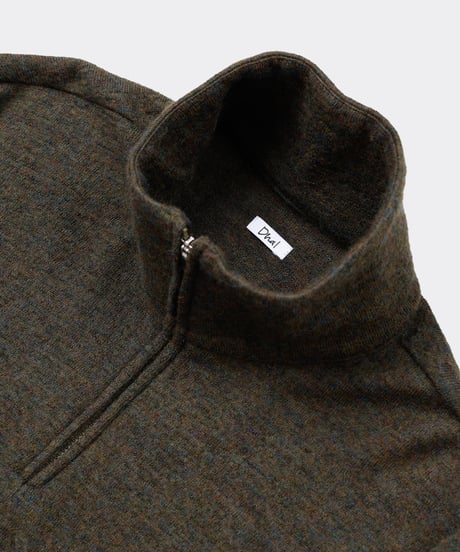 Shetland Cotton Heather / Knit Zip Pullover Khaki