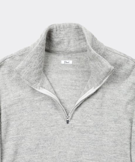 Shetland Cotton Heather / Knit Zip Pullover Gray