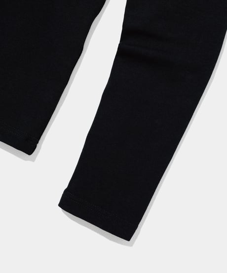 Organic Cotton Super FineJersey with Spandex U neck Long Sleeve Tee　Black