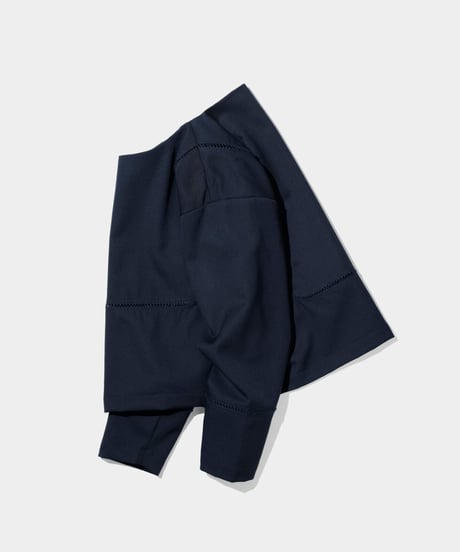 Dhal / 2/72 Wool Gaba Crew Shirt Pico NAVY
