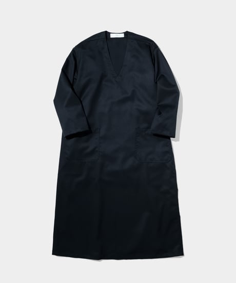 2/72 Wool Gaba  V neck Onepiece  BLACK