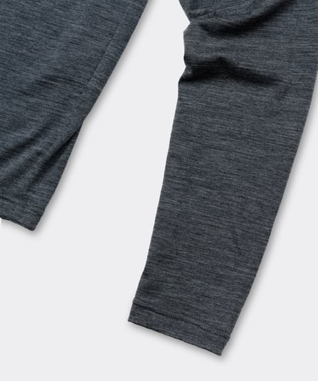 Super 120's Hard Twist TOP Wool Jersey / Loose Neck Long Sleeve Tee Charcoal