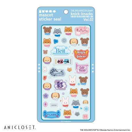 アイドルマスター SideM knick-knacks Vol.2 アニマルマスコットステッカー
