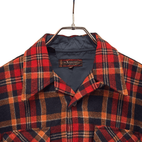 USED 1980s ARROW FLANNEL OPEN COLLAR SHIRTS