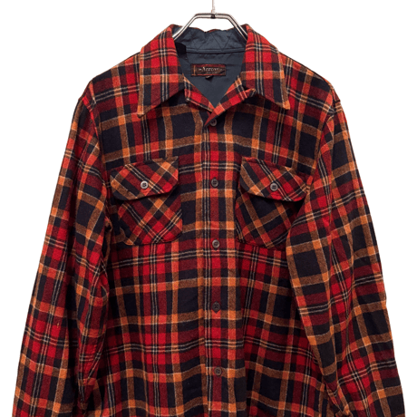 USED 1980s ARROW FLANNEL OPEN COLLAR SHIRTS