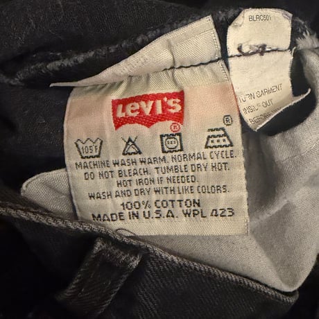 USED LEVI'S 501 BLACK MADE IN USA