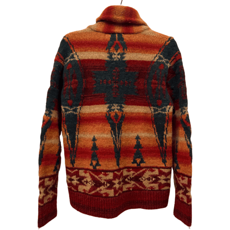 USED POLO COUNTRY SHAWL COLLAR SWEATER　”FIREBALL" HANDKNIT