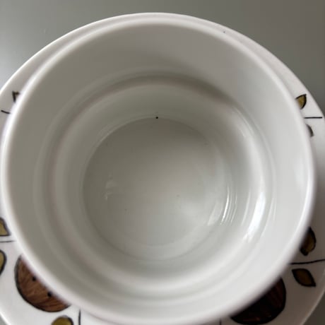 1969年 ARABIA Finland Goran Back Hand Paint cup&saucer❷