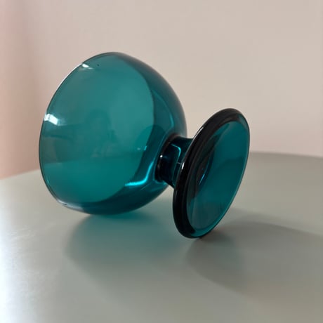 1956 Saara Hopea Nuutajarvi Finland Ice cream glass bowl 5379 Blue❷
