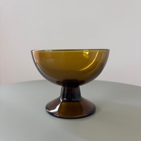 1956 Saara Hopea Nuutajarvi Finland Ice cream glass bowl 5379 Yellow